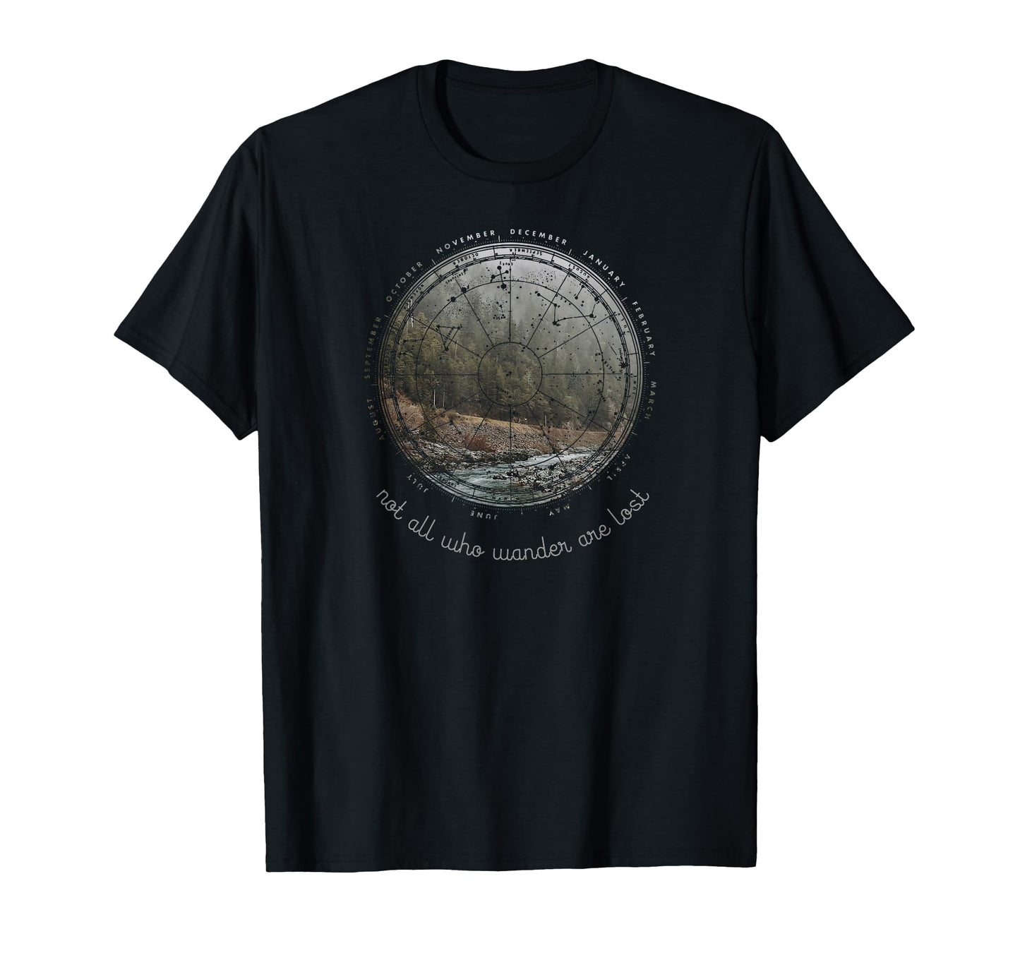 Vintage Compass - Outdoor Hiking Not All Who Hike, T-Shirt