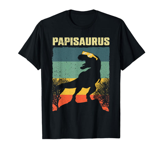 Funny Papisaurus Design For Men Dad Grandpa Dinosaur Lover T-Shirt