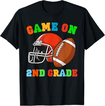 Game On 2nd Grade Football Kids Back To School Football Fans T-Shirt