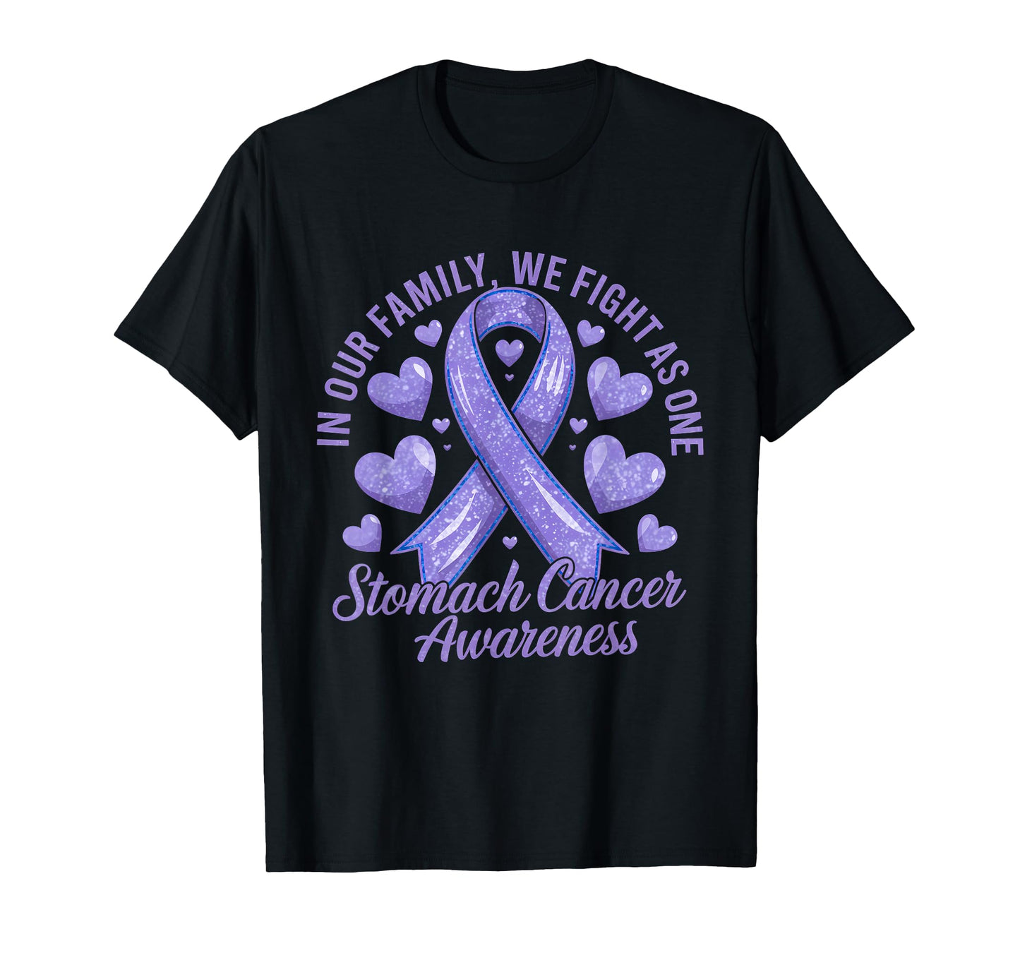 We Fight As One Stomach Cancer Awareness Periwinkle Ribbon T-Shirt
