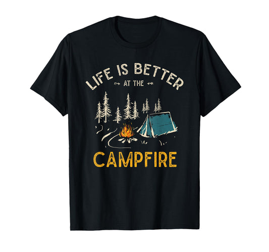 Das Leben ist besser am Lagerfeuer Funny Camper Camping T-Shirt