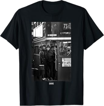 Oasis London Bus Photograph Unisex-Kids T-Shirt - Black, Small