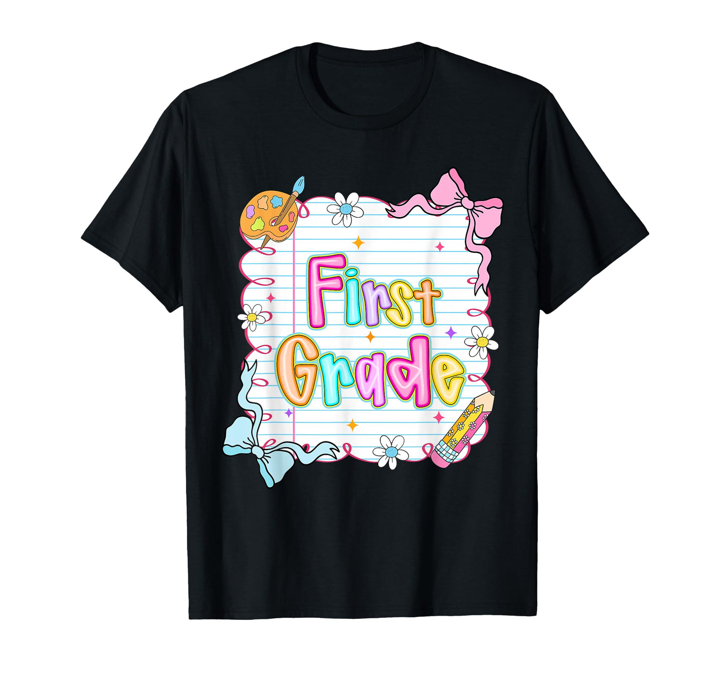 Preppy First Grade Back To School 1st Grade Teacher Girl Boy T-Shirt