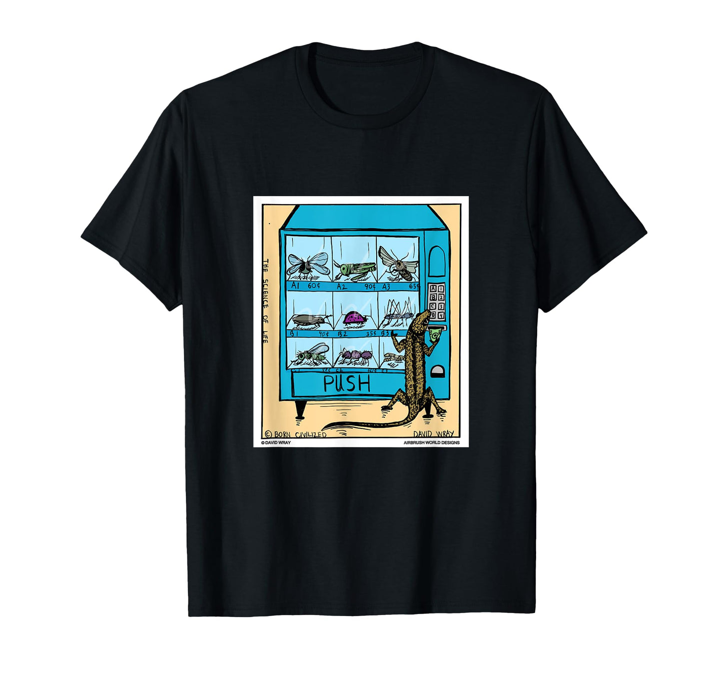 Lizard Using Insect Vending Machine Funny Reptile Gift T-Shirt