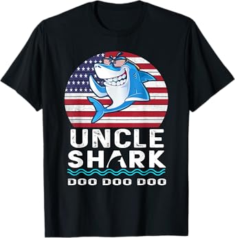 Uncle Shark Shirt Fathers Day Gift From Wife Son Daughter T-Shirt