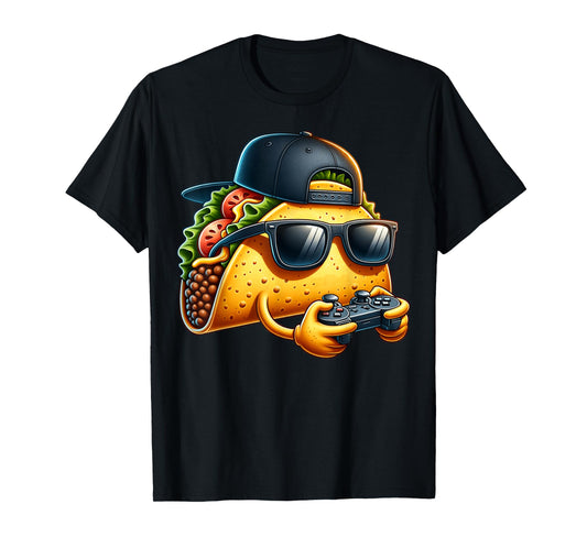 Cool Taco Playing Video Games. Funny Video Games Tacos Lover T-Shirt