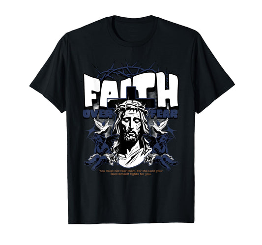 Faith Over Fear Midnight Navy 13s Matching Tee For Men Women T-Shirt