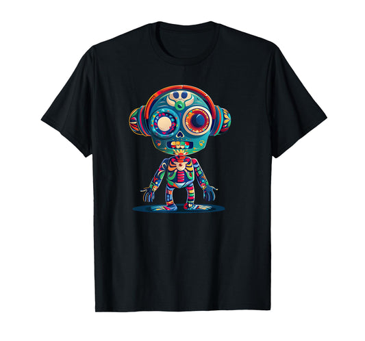 Skull with Headphones Music T-Shirt