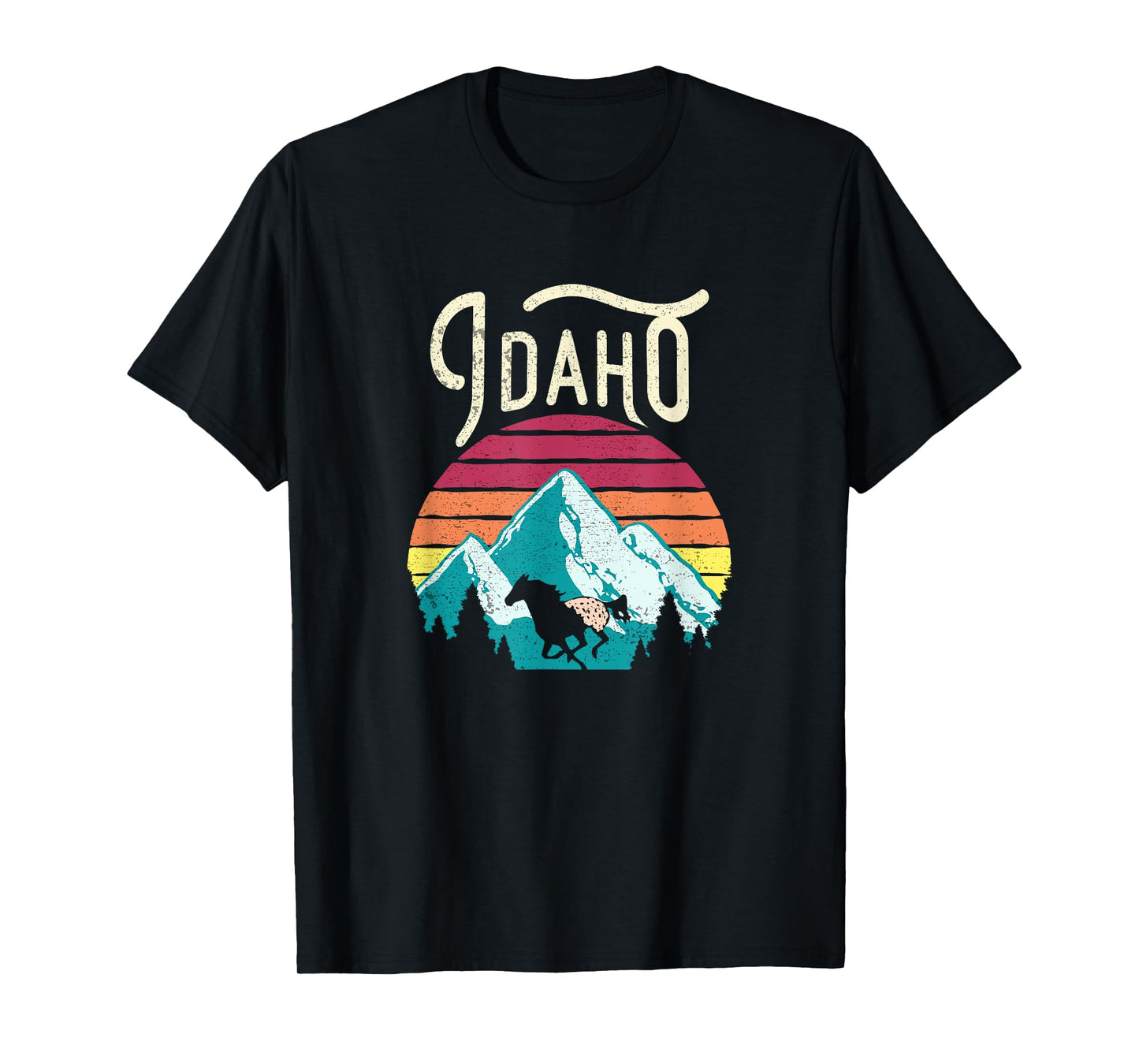 Retro Idaho ID Mountains Outdoor Wildlife T-Shirt T-Shirt