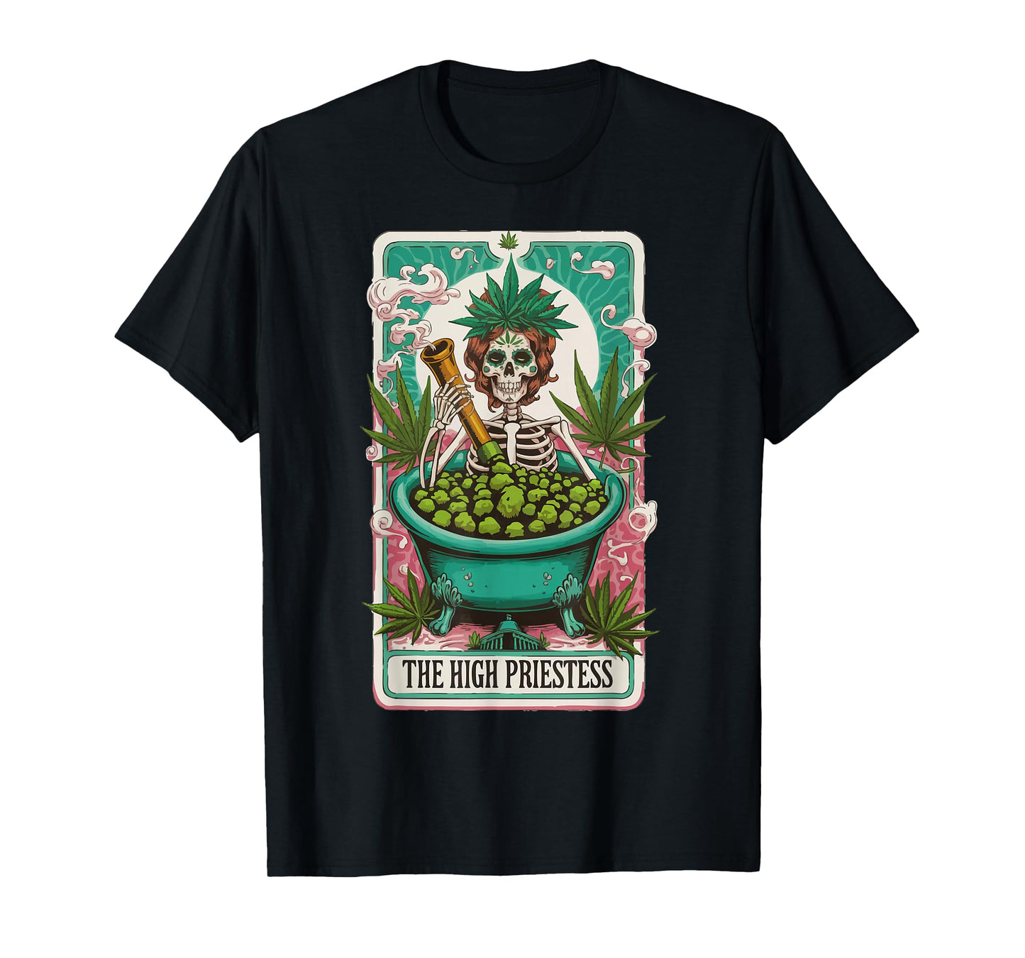 The High Priestess Tarot Skeleton Design T-Shirt