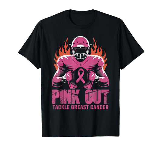 Pink Out Tackle Breast Cancer Football T-Shirt