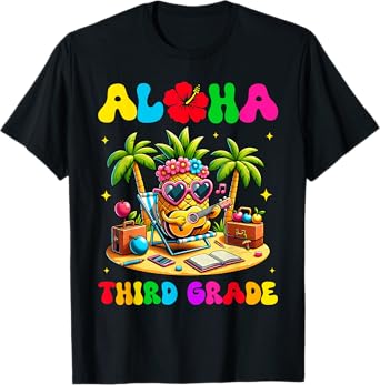 Aloha Third Grade Pineapple Hawaii Back to School Kids Girl T-Shirt