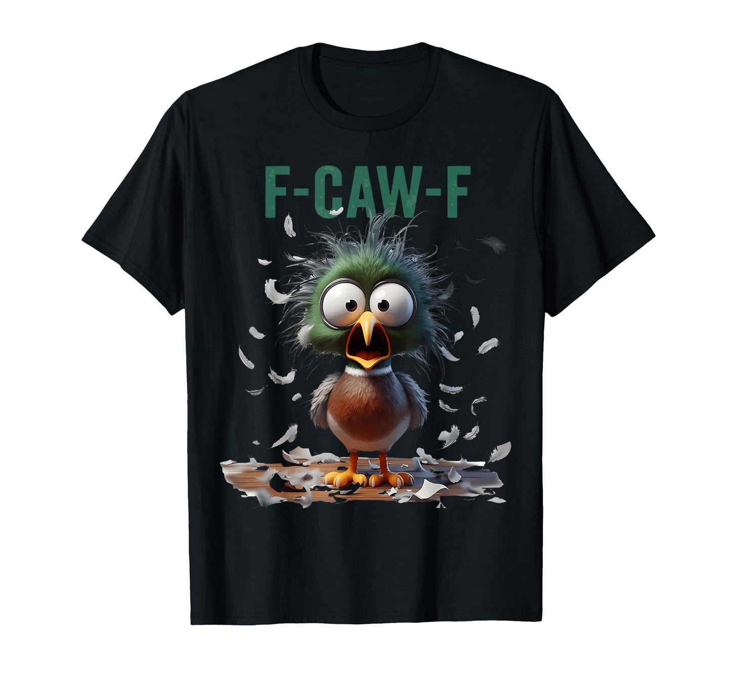 F-Caw-F Messy Mallard Duck Hunting Shocked Face T-Shirt