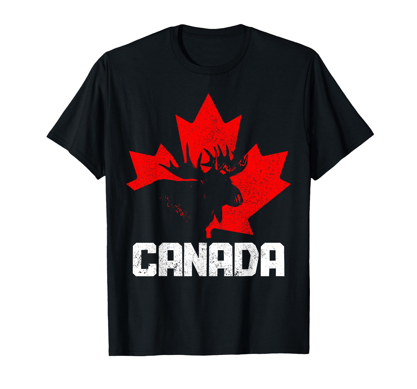 Canada Moose Maple Leaf Pride Vintage Canadian Flag T-Shirt