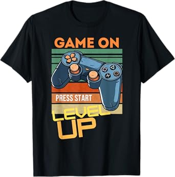 Game On Press Start Level Up T-Shirt