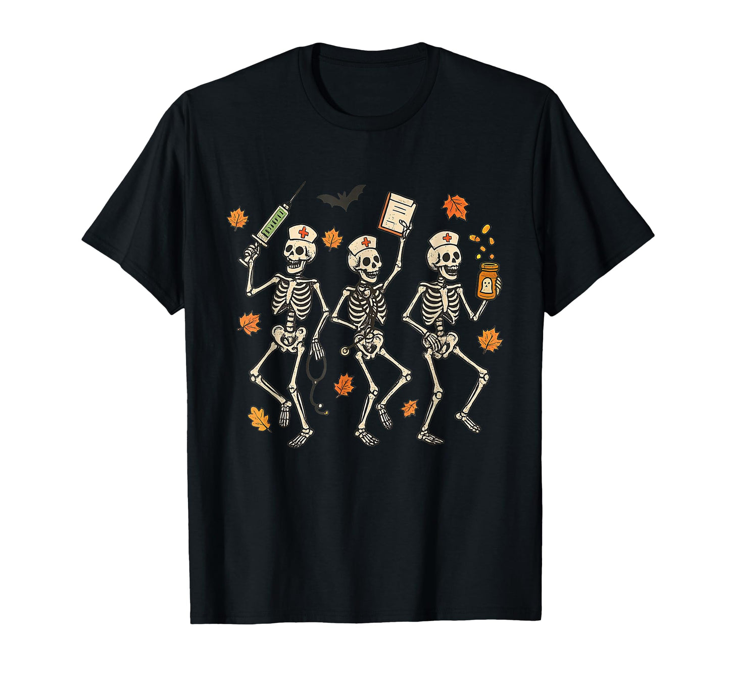 Halloween Nurse Skeleton Spooky Season Registered Nurse RN T-Shirt