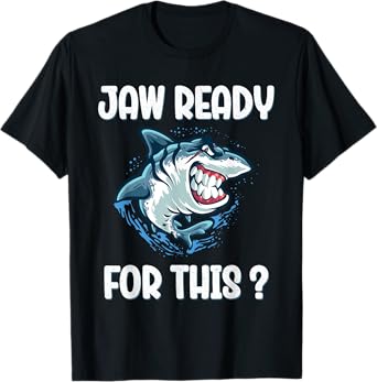 Kids Jaw Ready For This Funny Shark Lover Pun Ocean Wildlife T-Shirt