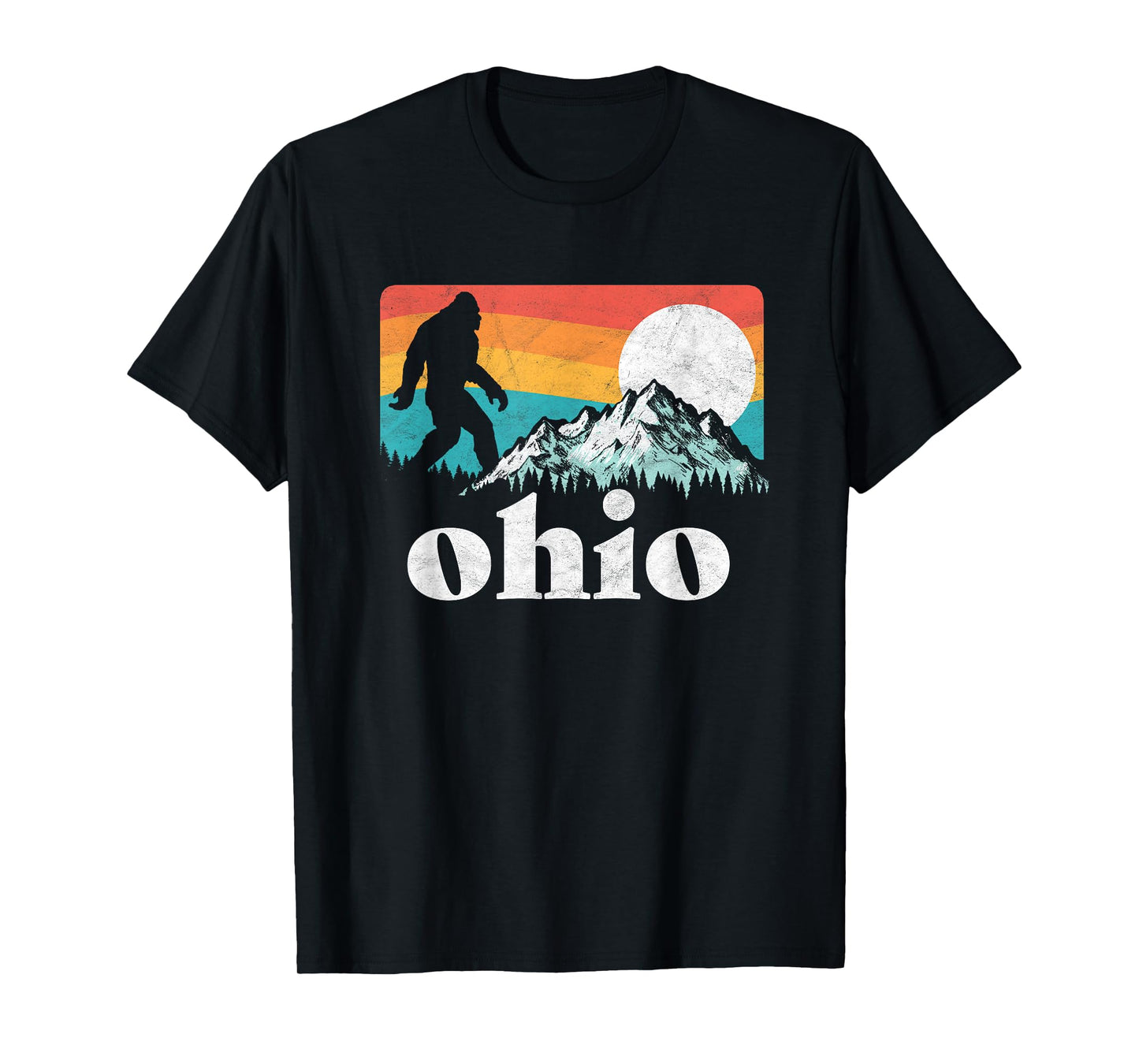 Ohio Retro State Pride Bigfoot Mountains T-Shirt