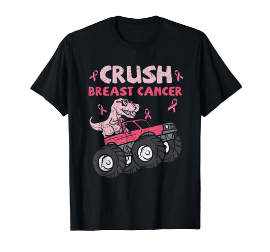 Crush Breast Cancer Awareness Monster Truck Pink Ribbon T-Shirt