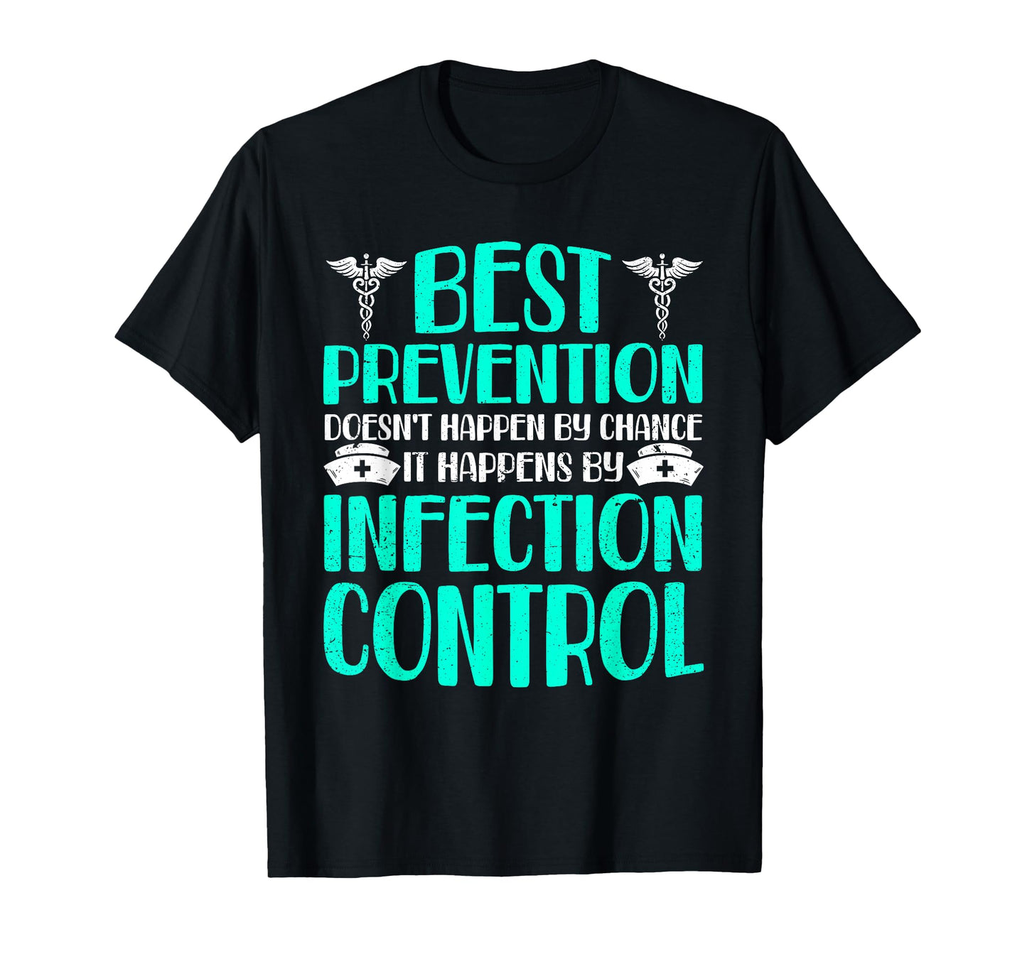 Infection Prevention and Control Gifts Unisex-Adults Nurse T-Shirt, Black, Small, Short Sleeve, Classic Fit, Crew Neck, Polyester 100%