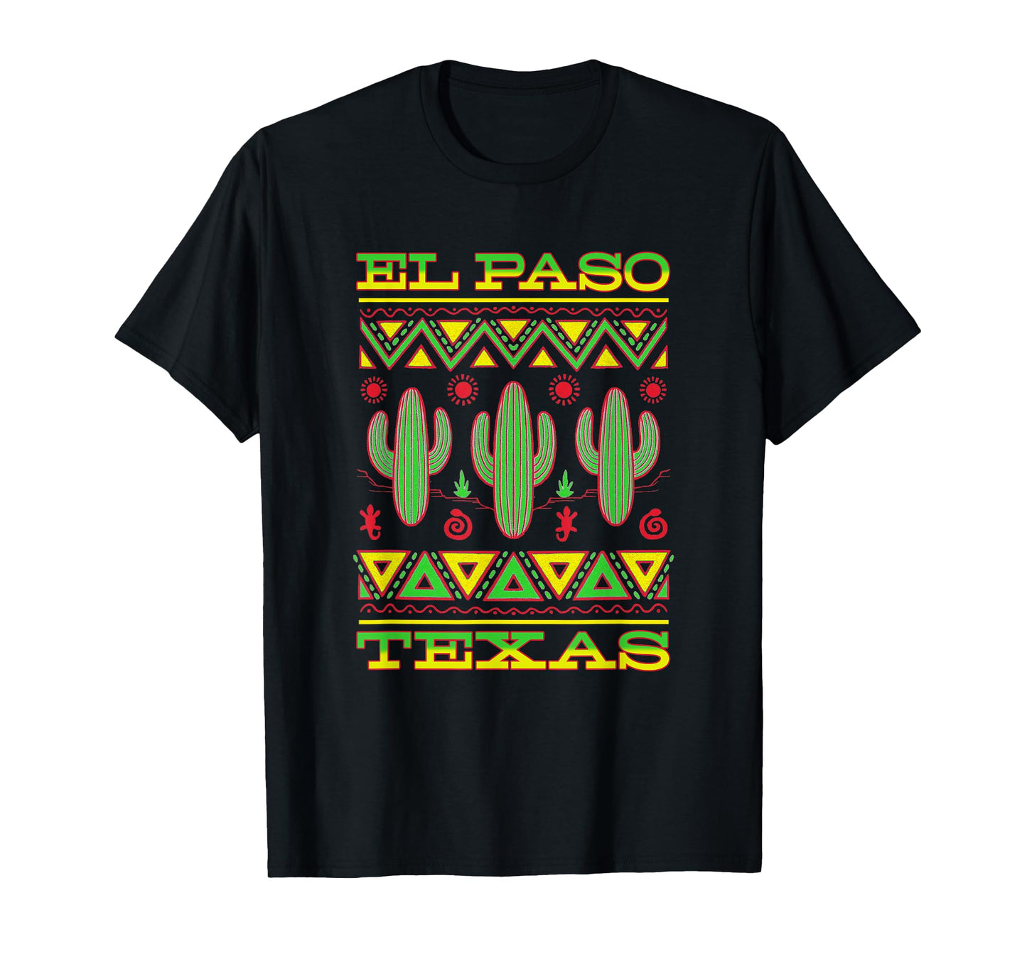 El Paso Texas Traditional Cactus Patterns Vintage Retro T-Shirt