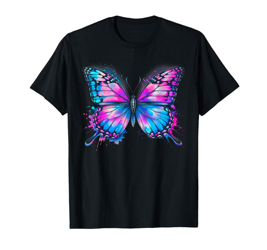 Cute Colorful Watercolor Butterfly Beautiful Aesthetic T-Shirt