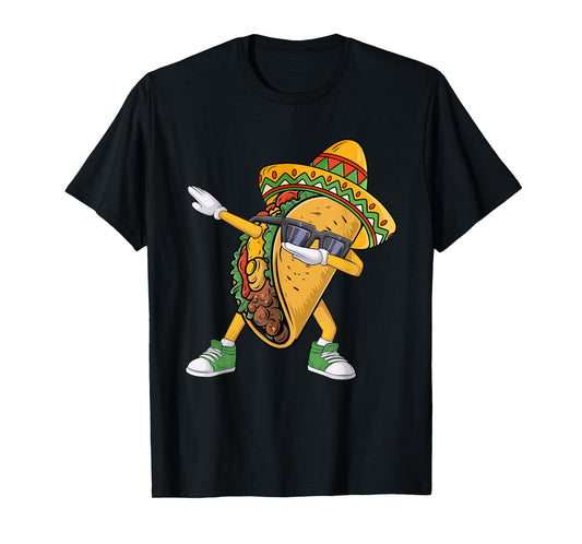 Dabbing Taco Cinco de Mayo Funny Mexican Food Dab Boys Kids T-Shirt