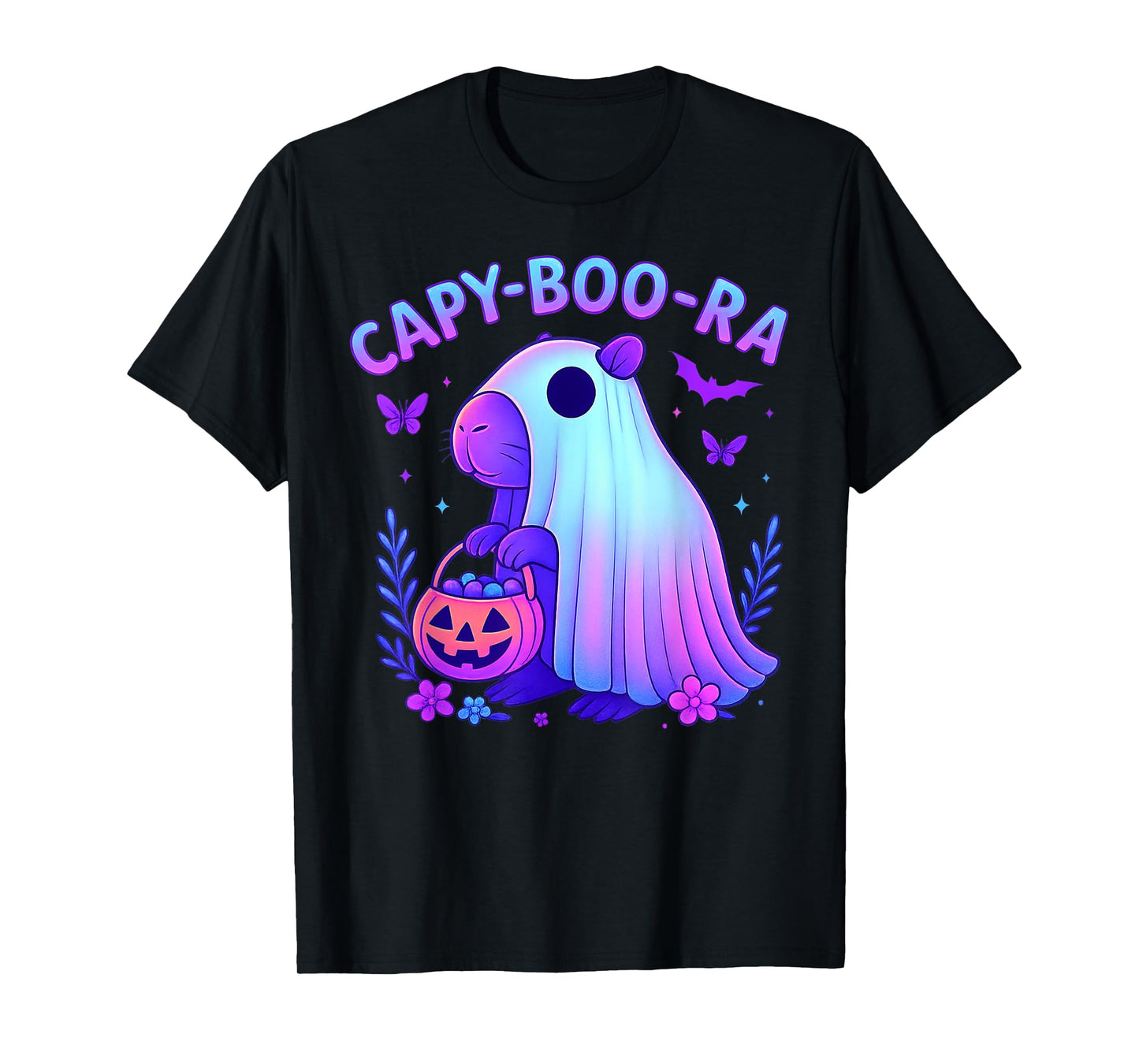 Fun Spooky Capybara Capy-Boo-ra Halloween Ghost Boo Costume T-Shirt