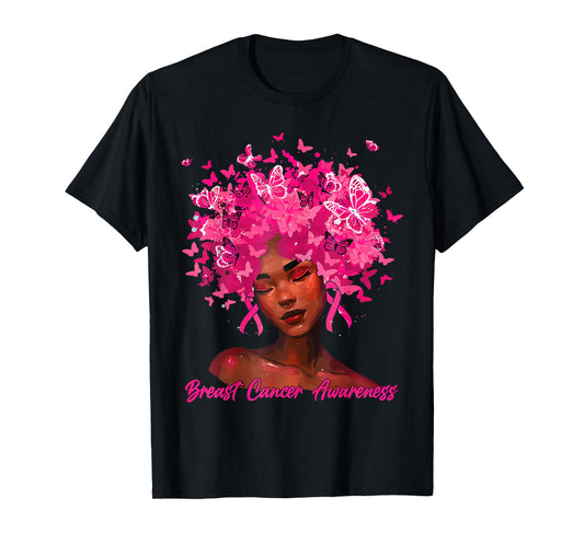 in October We Wear Pink Black Women Breast Cancer Awareness T-Shirt