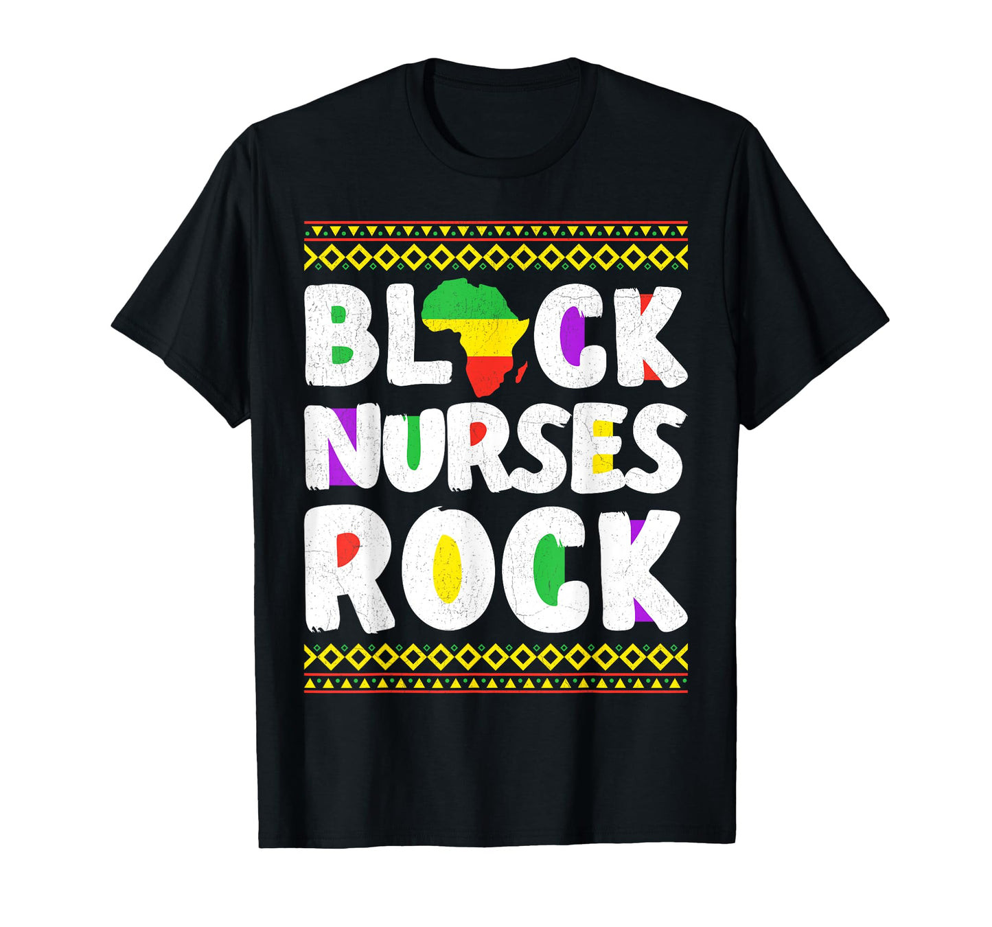 African American Black Nurse Rock Juneteenth T-Shirt