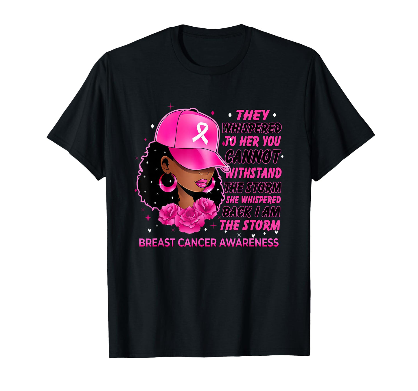 I'm The Storm Black Women Breast Cancer Survivor Pink Ribbon T-Shirt