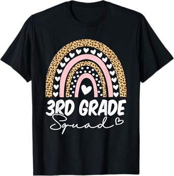 3rd Grade Squad Back To School Rainbow Third Grade Team Men Women Kids T-Shirt