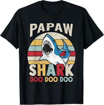 FAMILY 365 Fathers Day Funny Papaw Shark Grandpa Gift Men T-Shirt