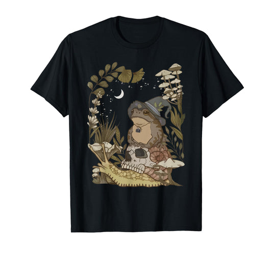 Cottagecore Mushroom Botanical Witchy Frog Goblincore T-Shirt