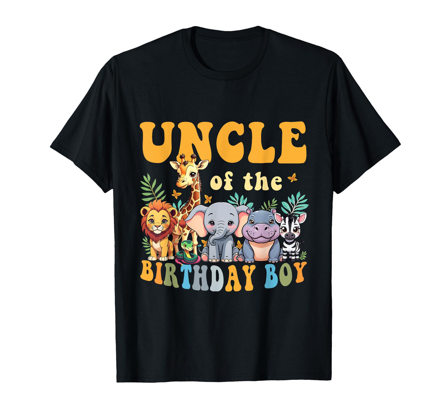 Uncle of the Birthday Boy Kids Safari Jungle Animal Matching T-Shirt