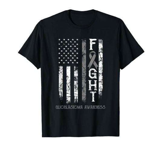Glioblastoma Warrior US Flag T-Shirt