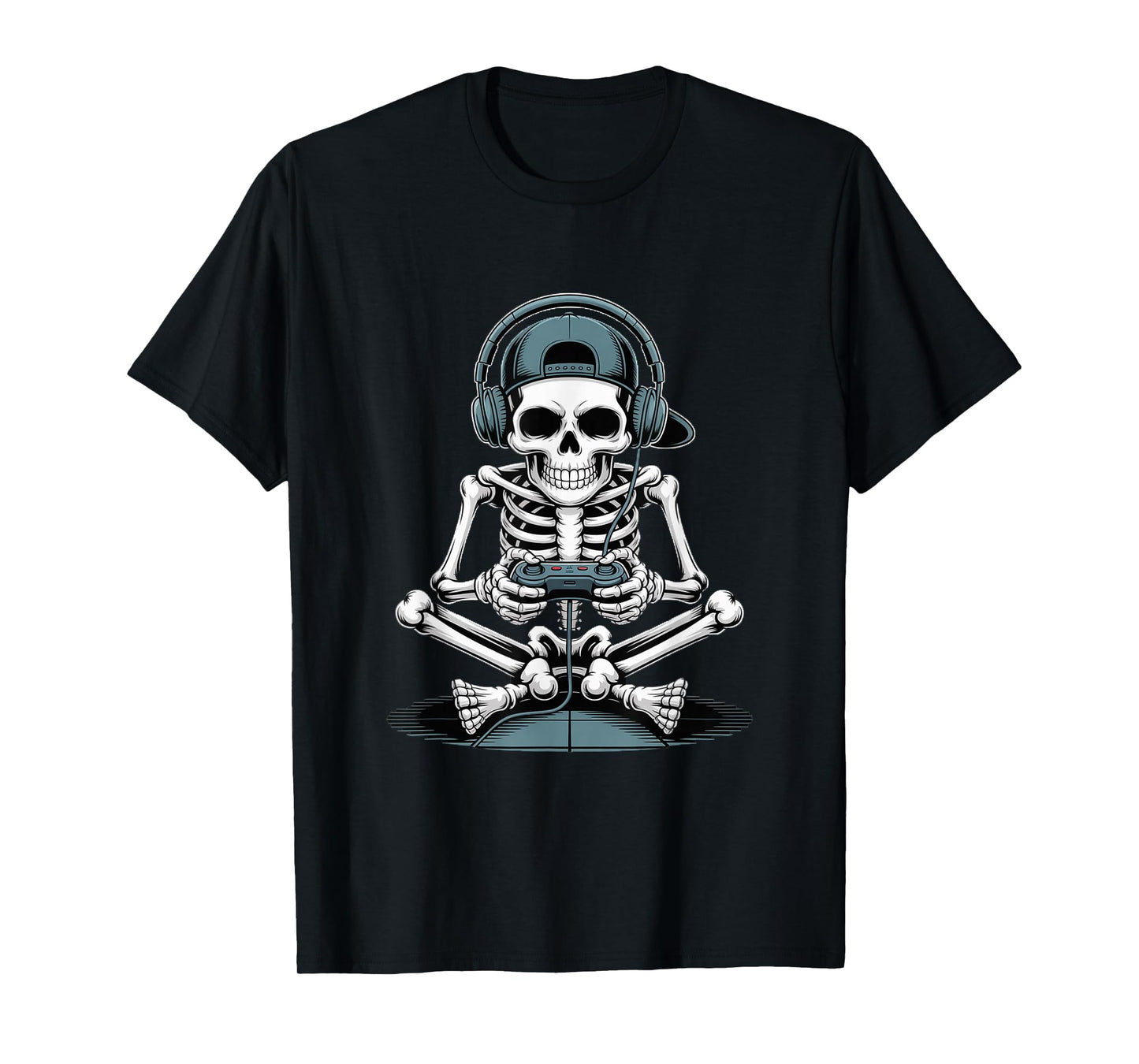 Funny Halloween Skeleton Gamer T-Shirt