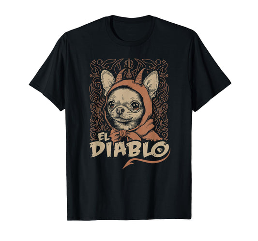 Funny Chihuahua El Diablo Cute Little Devil Vintage Dog T-Shirt