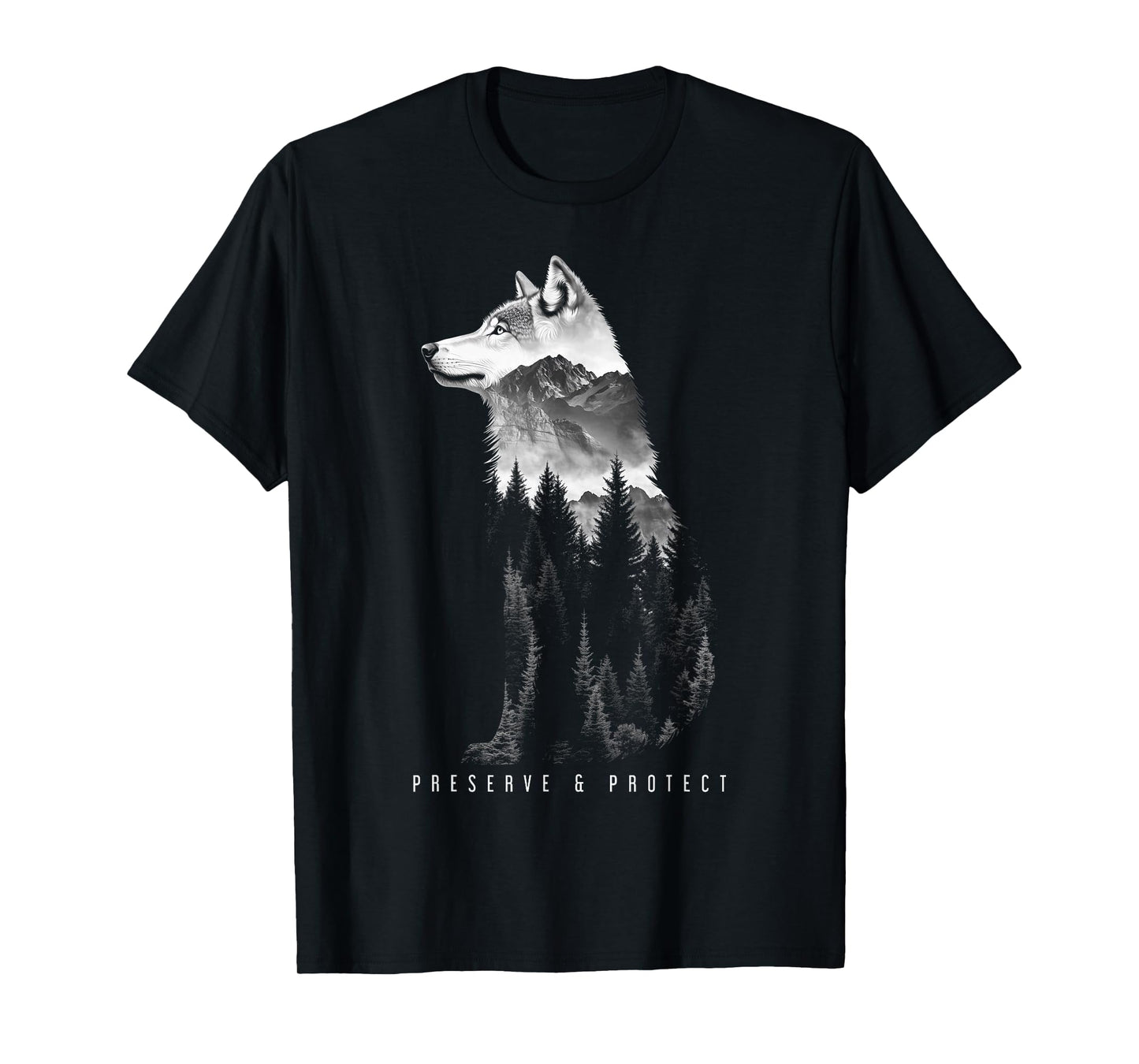 Wolf Preserve & Protect Nature Lover Animal T-Shirt