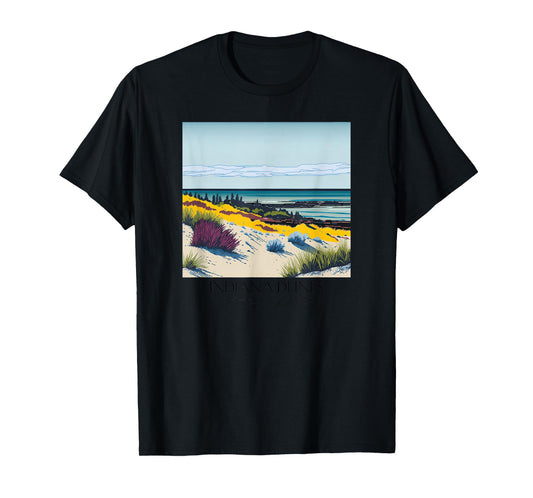 Cool Indiana Dunes National Park Hiking Watercolor Graphic T-Shirt
