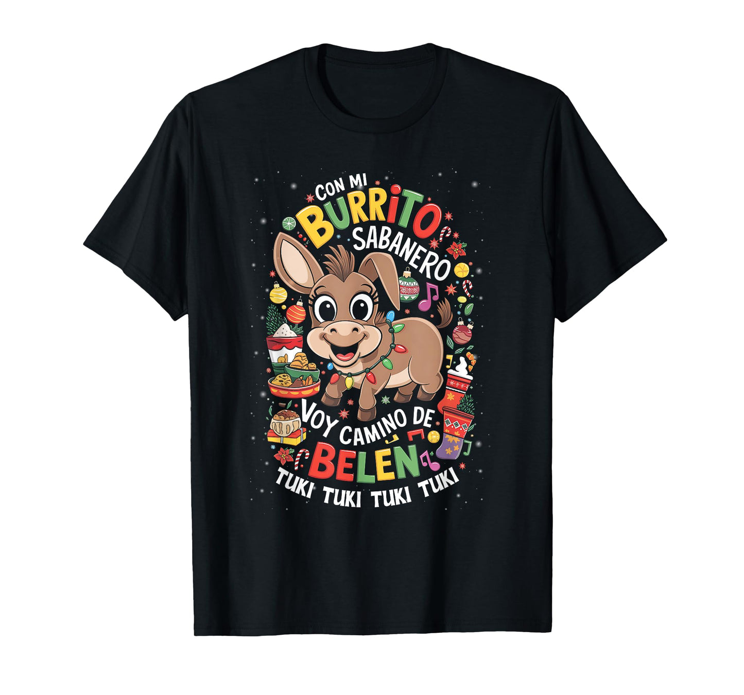 Mi Burrito Sabanero Mexican Christmas Donkey Spanish Spain T-Shirt