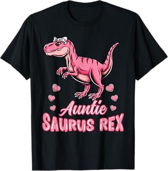 Auntie Saurus Rex Auntiesaurus Dinosaur Family T-Shirt