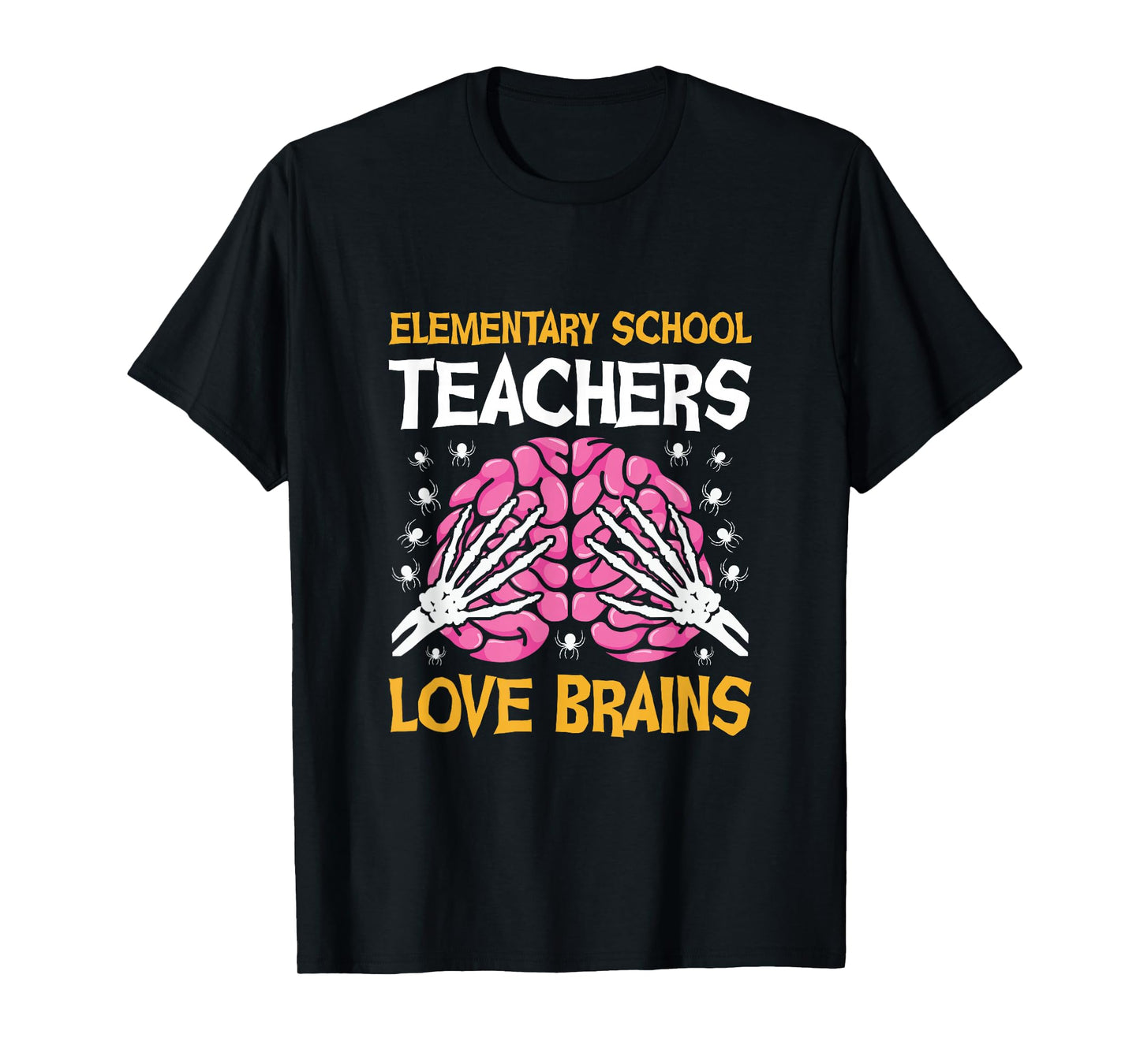 Elementary School Teacher Love Brains Funny Halloween T-Shirt