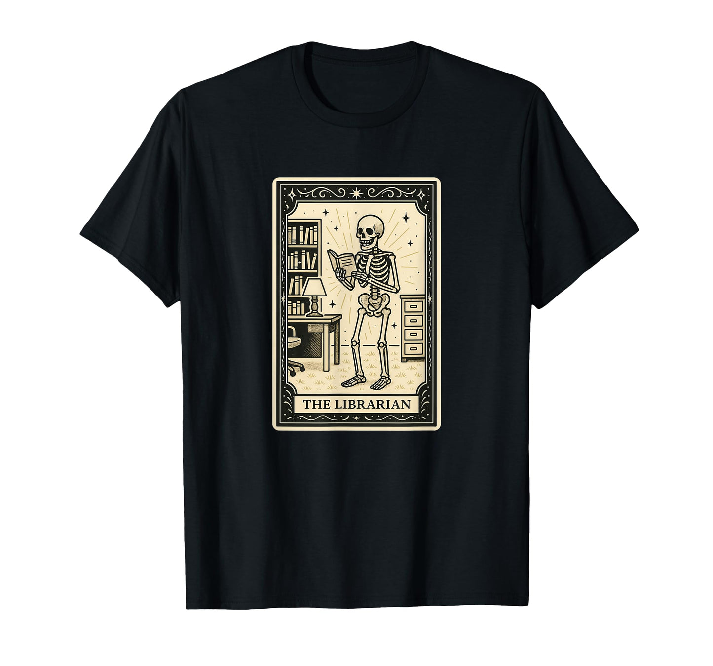 The Librarian Tarot Card - Spooky Gothic Library Books Read T-Shirt