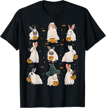Cute Fall Bunny Ghost Costume Rabbit Lover Spooky Season T-Shirt