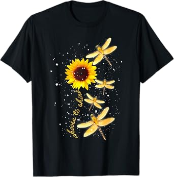 Dragonfly Sunflower Teacher Growth Mindset Choose To Shine Men Women Kids T-Shirt