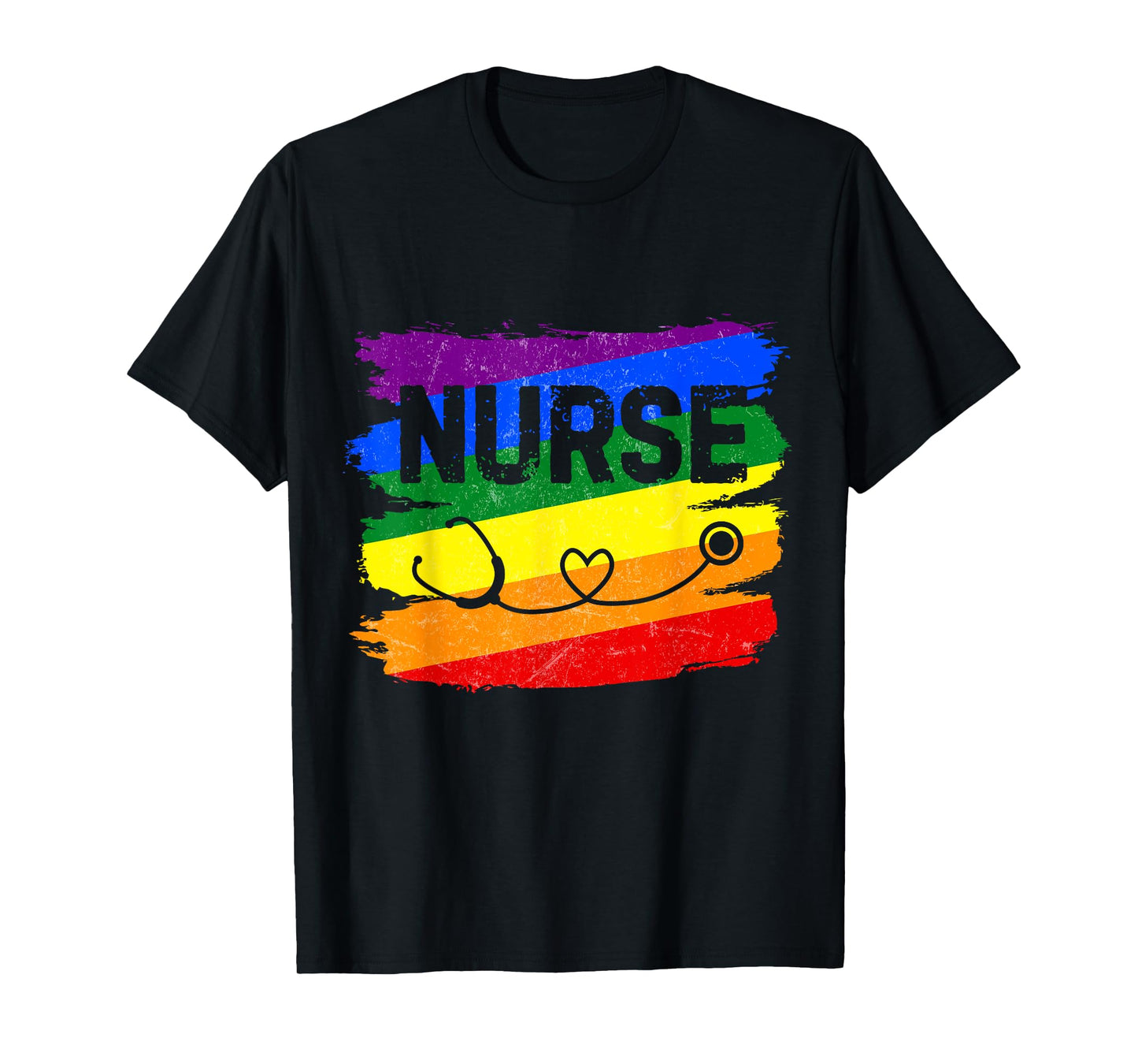 Nurse LGBT Rainbow RN LPN Nursing Cool Gay Pride Flag Ally T-Shirt