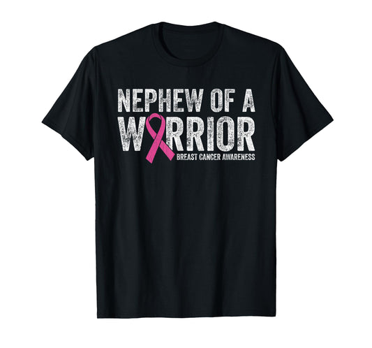 Breast Cancer Awareness Pink Ribbon Nephew Of A Warrior T-Shirt