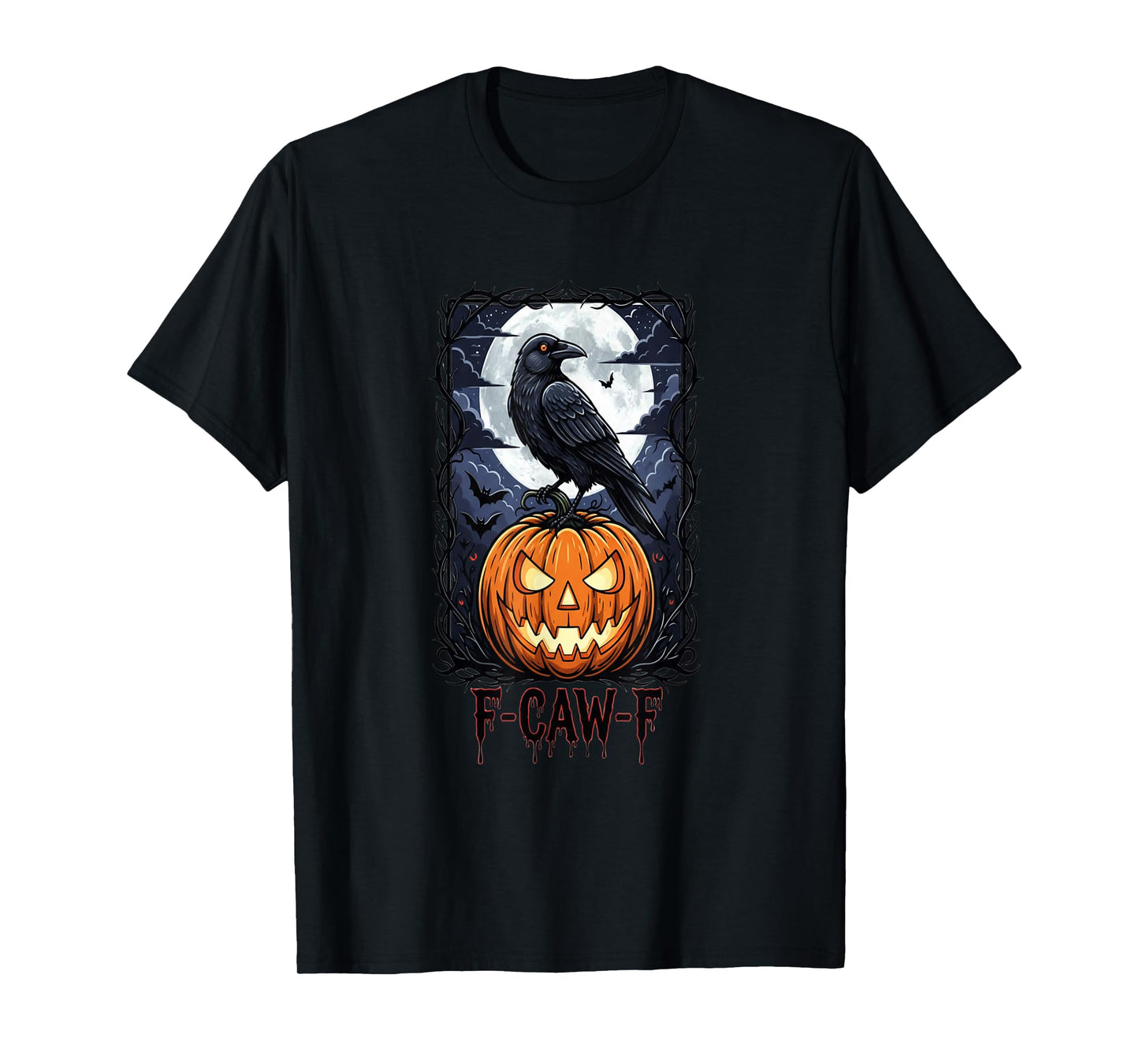 Funny F-CAW-F Crow Meme Parody for Halloween Spooky Season T-Shirt