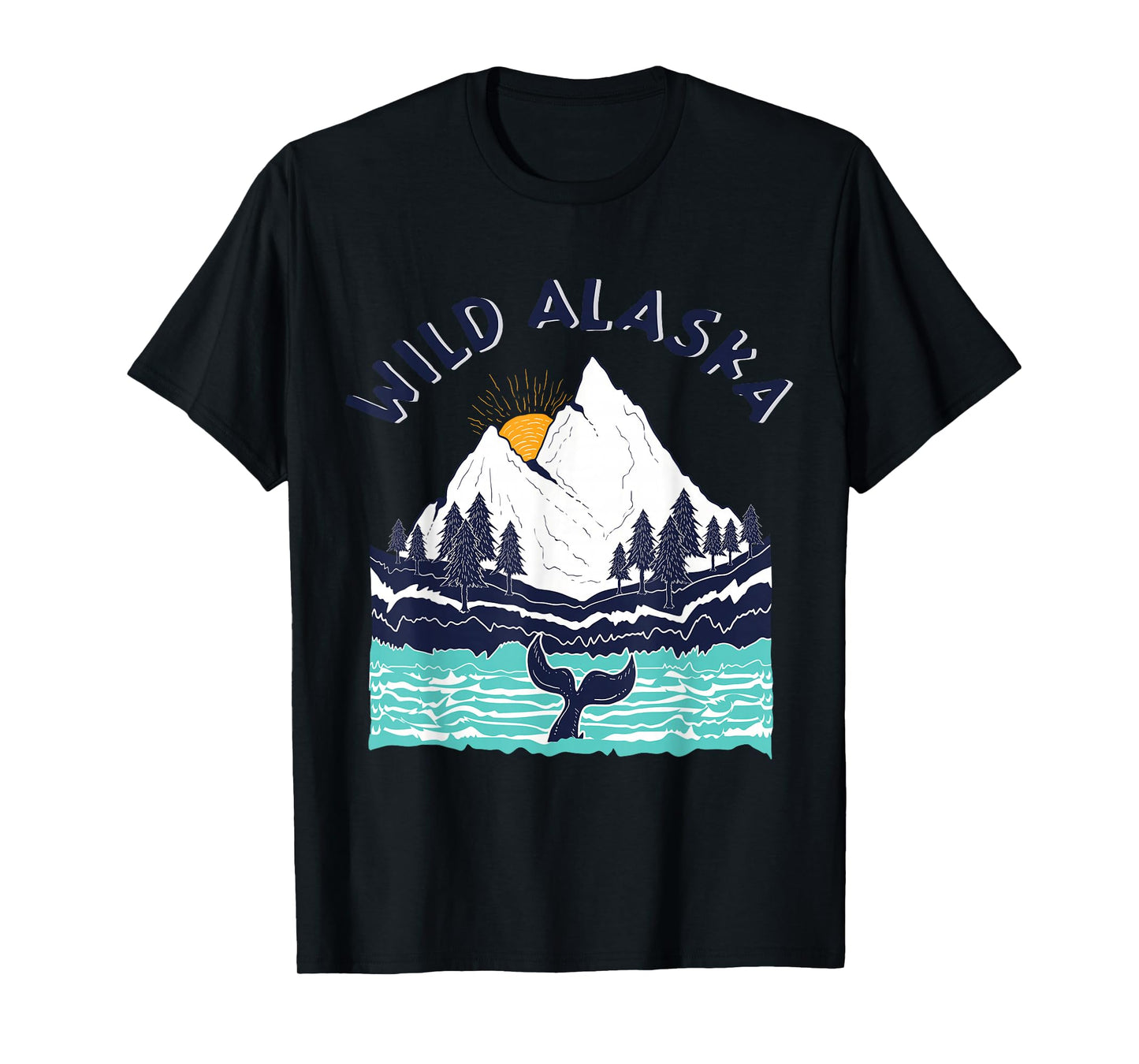 Vintage Alaska Wild Landscape Humpback Whale T-Shirt
